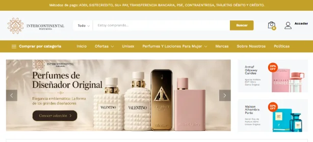 Diseño web para perfumerias